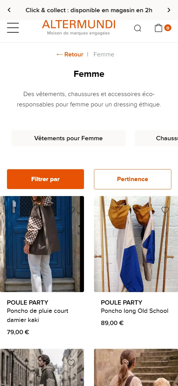 Page catégorie — Boutique en ligne Altermundi