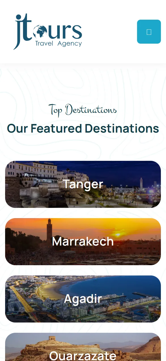 Destinations en vedette — Site de l’agence de voyages Jtours