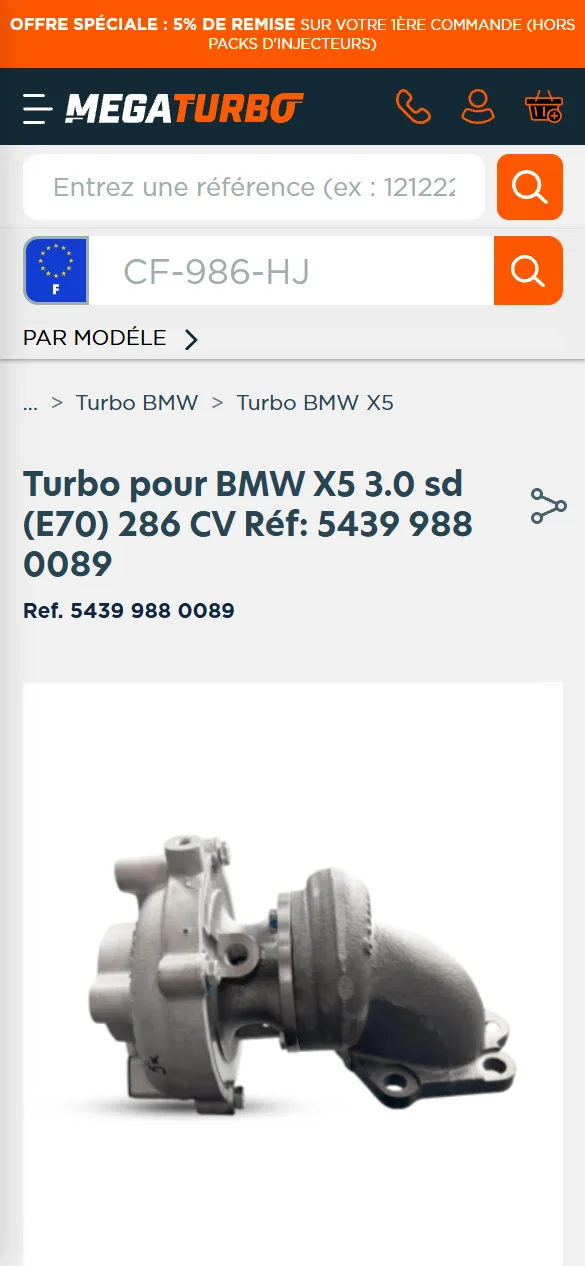 Product page — Online store for Mega Turbo
