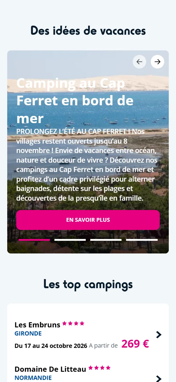 Holiday ideas — Booking website for Siblu Villages