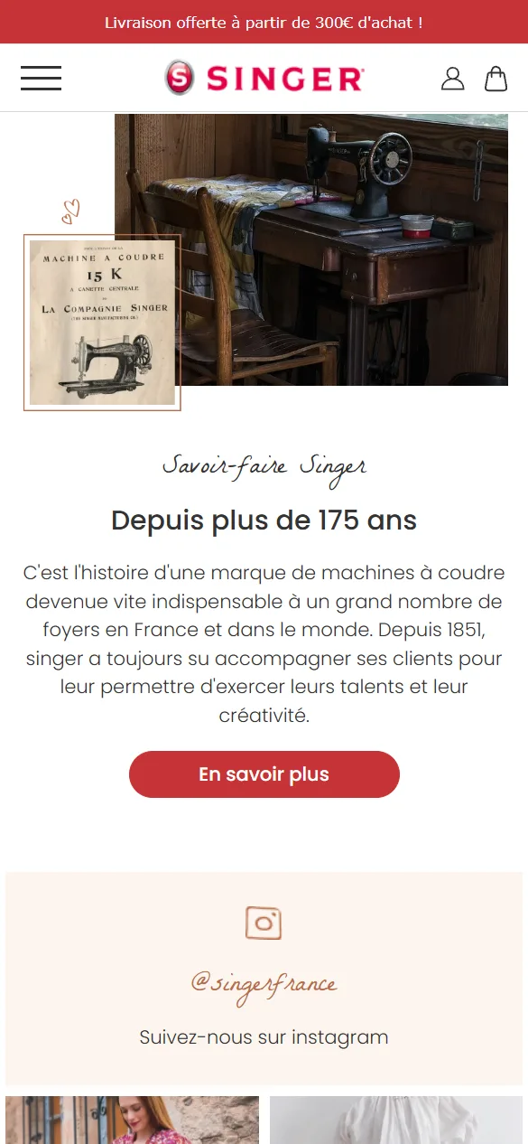 The brand’s heritage — Official website and online store for Singer France