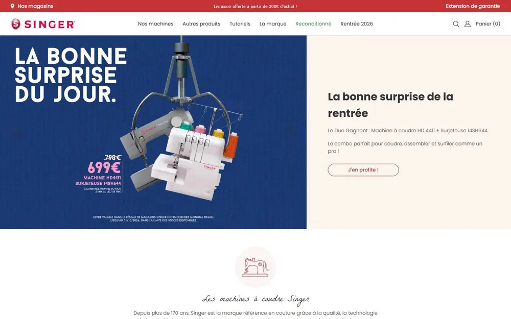 Singer France — Sites web