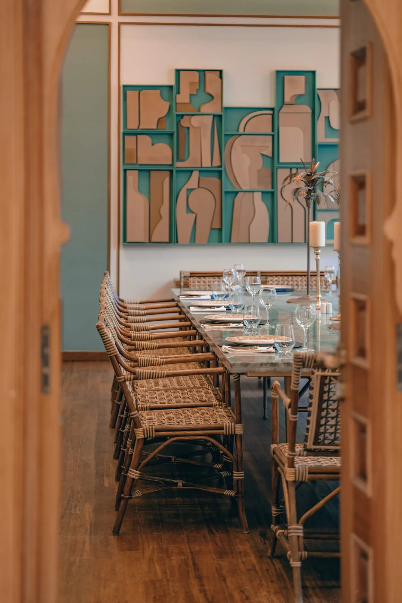 Salle à manger — Villa et jardin de palmiers à Marrakech