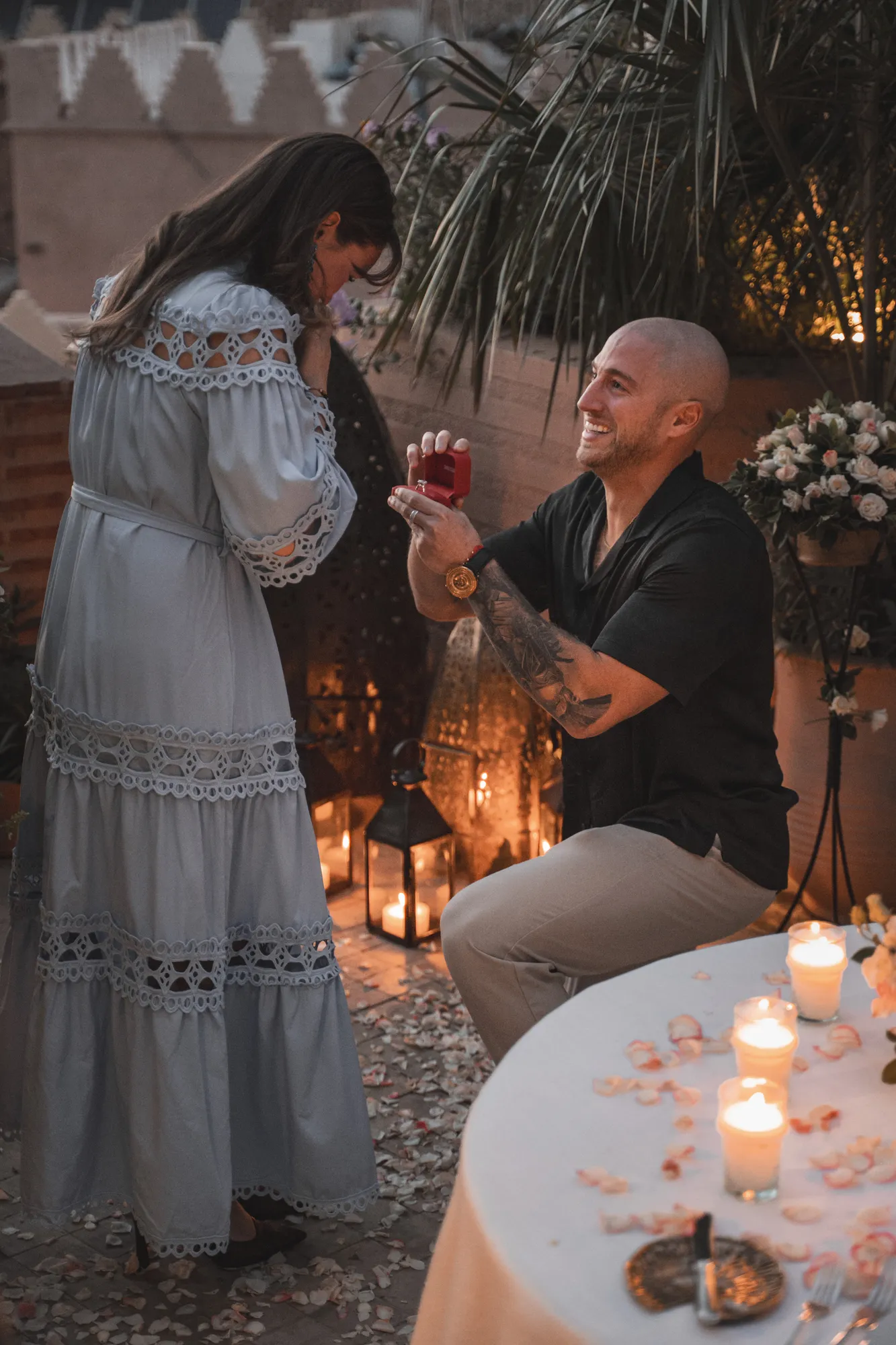 Marriage proposal — Rooftop marriage proposal in Marrakech